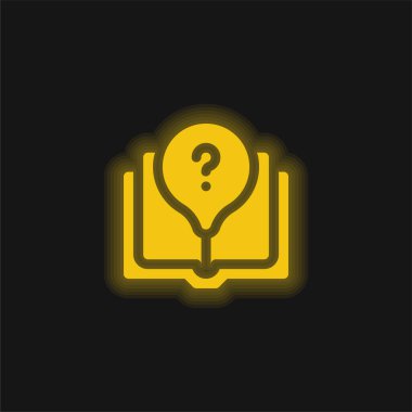 Kitap sarı parlak neon simgesi