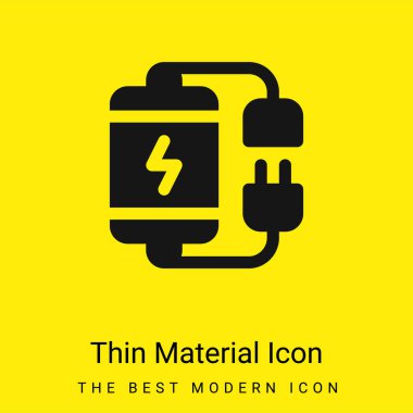 Battery minimal bright yellow material icon clipart