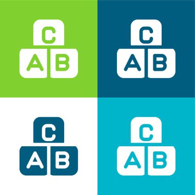 Abc Bloğu Düz Renk en az simge kümesi