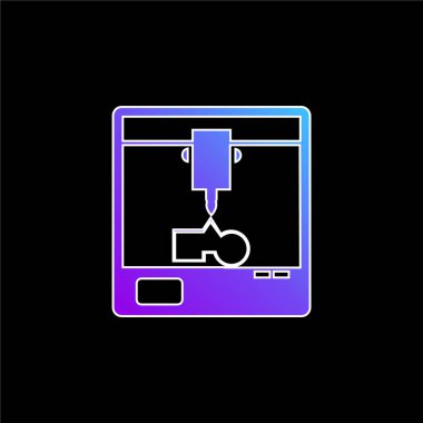 Bir Pencere Mavi Gradyan vektör simgesinde 3d Yazıcı