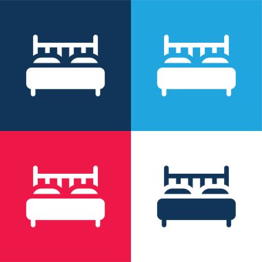 Yatak mavisi ve kırmızı dört renk en küçük simge kümesi