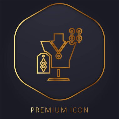 Altın çizgi prim logosu veya simgesi