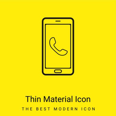 Auricular On Phone Screen minimal bright yellow material icon clipart