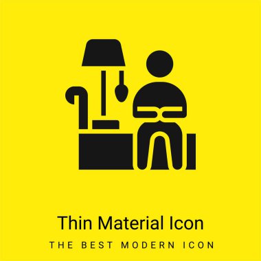 Yatak odası en az parlak sarı madde simgesi