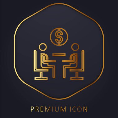Altın çizgi prim logosu veya simgesi