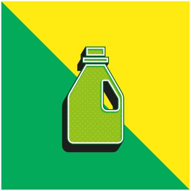 Şişe Yeşil ve Sarı Modern 3D vektör simgesi logosu
