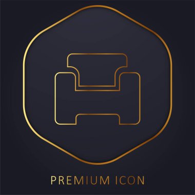 Armchair golden line premium logo or icon clipart