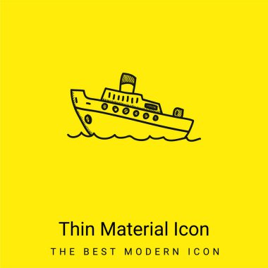 Boat minimal bright yellow material icon clipart