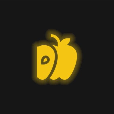 Elma sarısı parlak neon simgesi