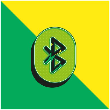 Bluetooth Yeşil ve Sarı 3D vektör simgesi logosu