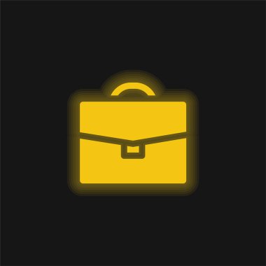 Evrak çantası sarı parlak neon simgesi