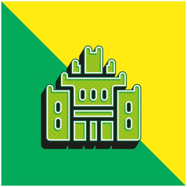 African Heritage House Green and yellow modern 3d vector icon logo