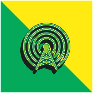 Anten Yeşil ve Sarı 3D modern vektör simgesi logosu