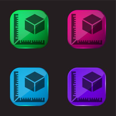 3d Yazdırma Ölçüm Dört renk cam simgesi