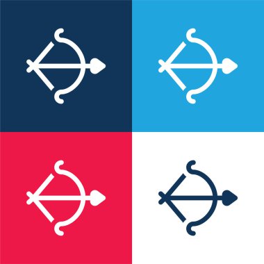 Ark mavi ve kırmızı dört renk minimal simge kümesi