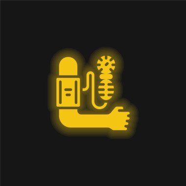 Kol sarısı parlak neon simgesi