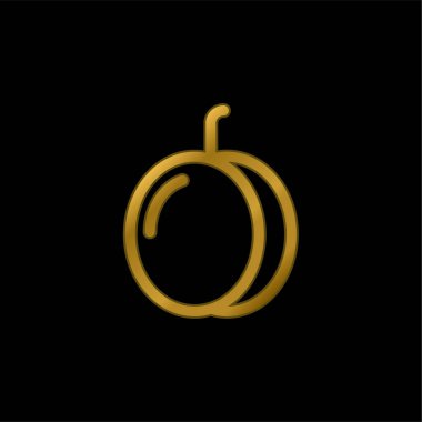 Kayısı altın kaplama metalik simge veya logo vektörü
