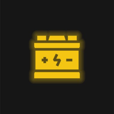 Pil sarısı parlak neon simgesi