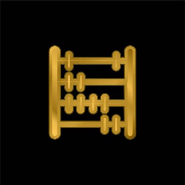 Abacus gold plated metalic icon or logo vector clipart