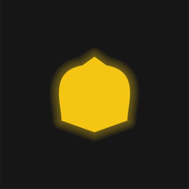 Siyah Savaş Kalkanı Sarı Parlayan Neon simgesi