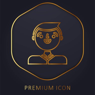 Altın çizgili erkek logosu veya simgesi