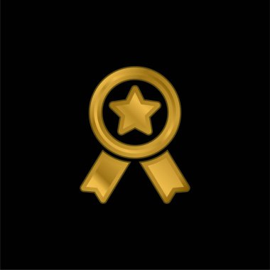 Altın kaplama metalik simge veya logo vektörü ödülü