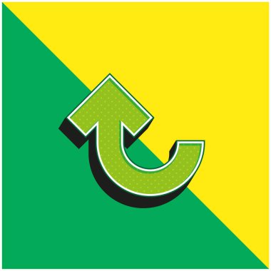Yukarı ok Yeşil ve sarı 3D vektör logosu