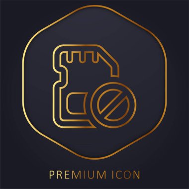 Block golden line premium logo or icon clipart