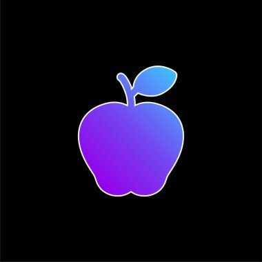 Yaprak mavi eğimli elma vektör simgesi