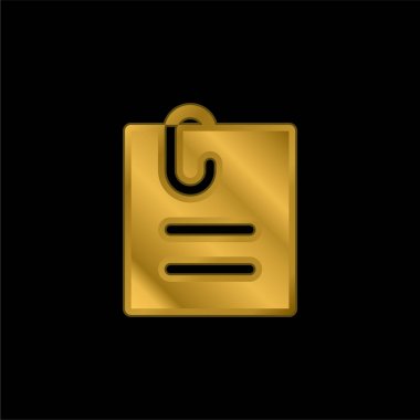 Eklenen Dosya altın kaplamalı metalik simge veya logo vektörü