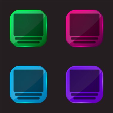 Albüm dört renkli cam düğme simgesi