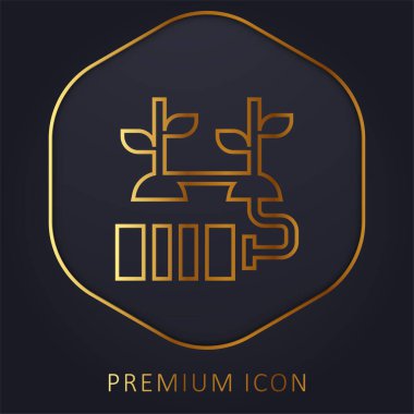 Pil altın çizgisi prim logosu veya simgesi