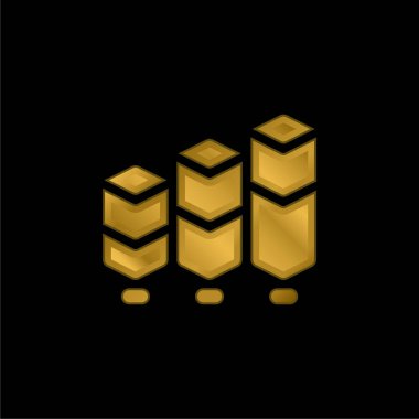 Çubuk Grafik altın kaplama metalik simge veya logo vektörü