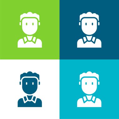 Oğlan Düz 4 renk en küçük simge seti