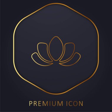 Güzel Lotus Çiçeği altın çizgisi logosu veya simgesi