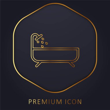 Bathtub golden line premium logo or icon clipart