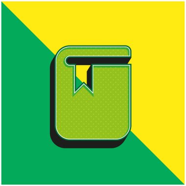 Kitap Yeşil ve Sarı Modern 3D vektör simgesi logosu