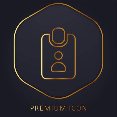Rozet altın çizgi prim logosu veya simgesi