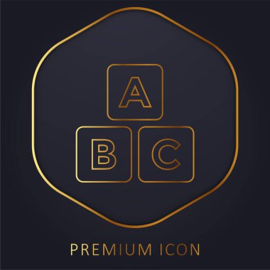 Alfabe altın çizgisi prim logosu veya simgesi