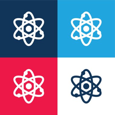 Atom mavi ve kırmızı dört renk en küçük simge kümesi
