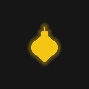 Bauble sarı parlak neon simgesi