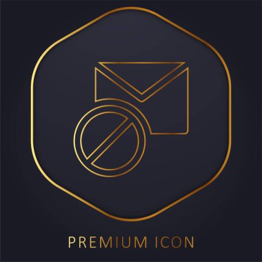 Engellenmiş altın çizgi premium logosu veya simgesi