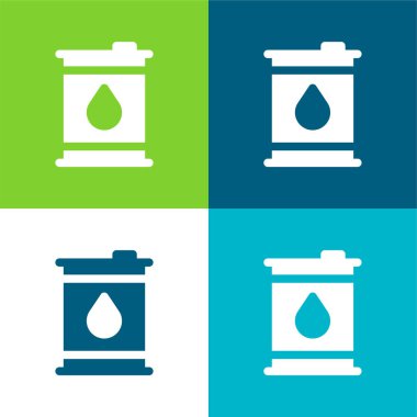 Fıçılar Düz 4 renk minimal simge kümesi