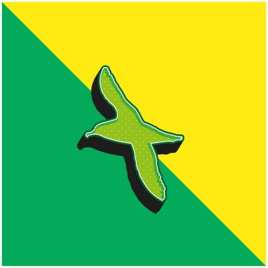 Albatross Bird Shape Green and yellow modern 3d vector icon logo clipart