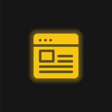 Parlayan sarı neon simgesini blokla