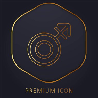 Androgyne golden line premium logo or icon clipart