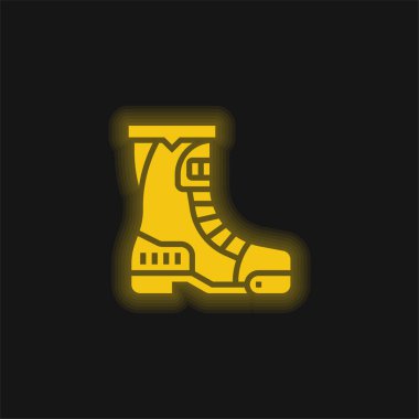 Botlar sarı parlak neon simgesi