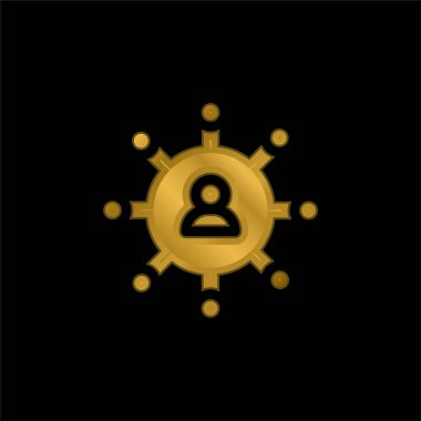 Büyük altın kaplama metalik simge veya logo vektörü