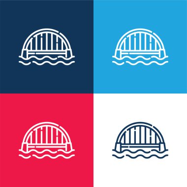 Köprü mavi ve kırmızı dört renk en küçük simge kümesi