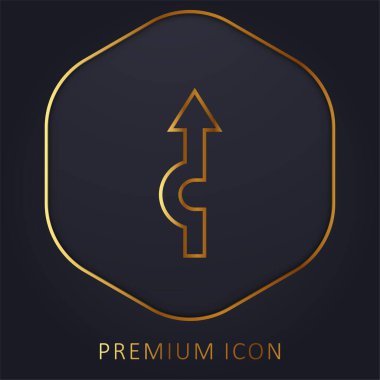 Ok altın çizgi premium logosu veya simgesi
